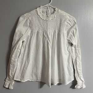 GAP Women's White Long Sleeve Blouse Size Small